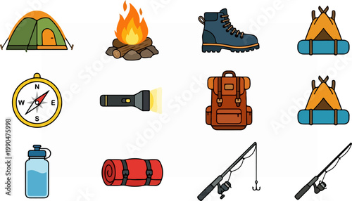Camping and Outdoor Adventure Gear Collection for Exploration.