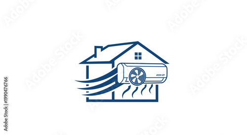 Air conditioning system for house with cooling airflow