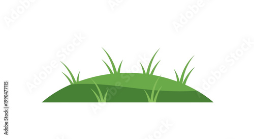 Green grassy hill landscape illustration