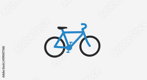 Blue bicycle icon with black wheels and seat