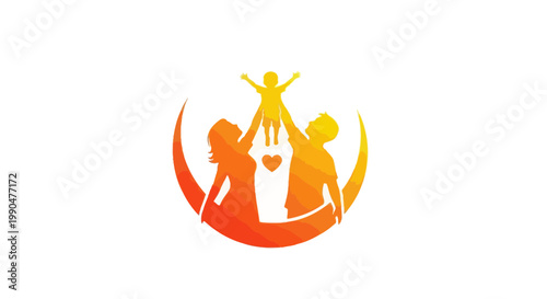 Family unity and love concept with silhouettes