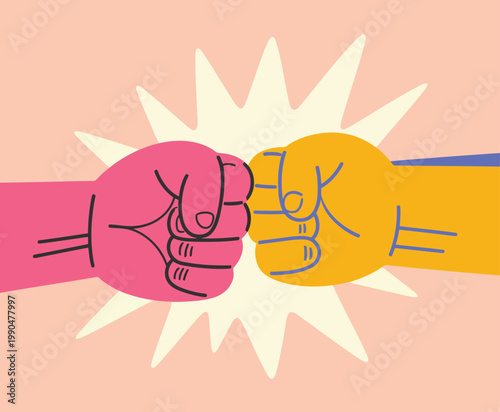 Dynamic fist bump illustration a celebration of connection and positive energy