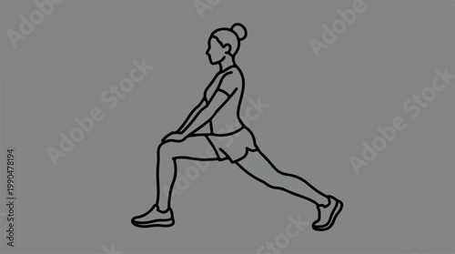 Woman Performing Lunges Exercise for Fitness and Health.