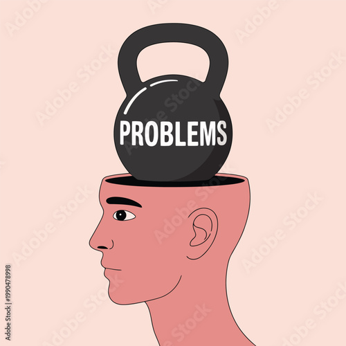 The weight of problems a conceptual illustration of mental burden and stress