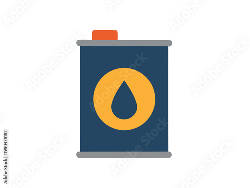 Vector illustration of a blue motor oil can with red cap