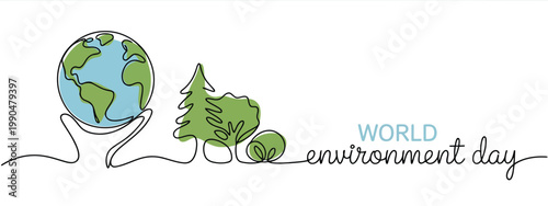 Protecting our planet a hand holding earth for world environment day