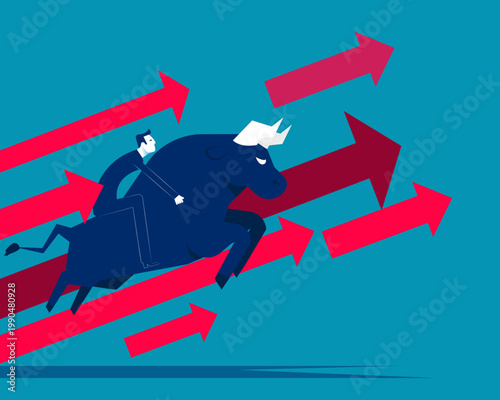 Bull market. Strength and growth in the financial market.