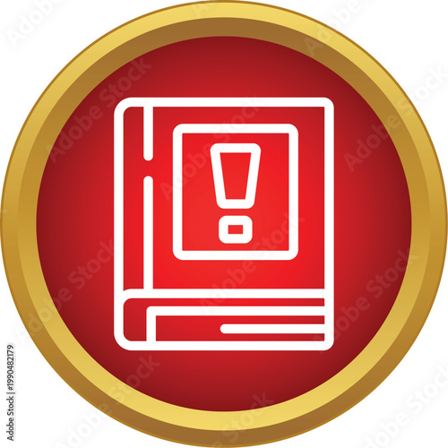 Important rule book with exclamation mark symbol