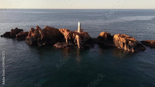 Faro de Illes Formigues en Palamos, Girona, Catalunya