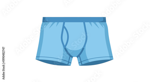 Blue cartoon style men's underwear illustration on white background