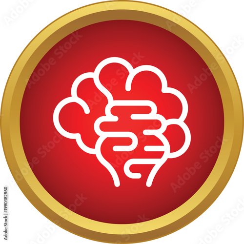 Brain icon symbolizing knowledge, creativity, and mental health in a modern design