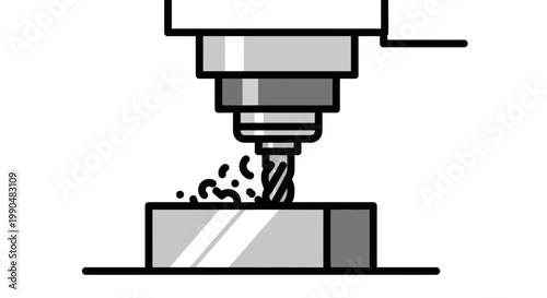 Industrial CNC machine drilling metal in a factory setting