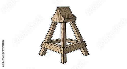 Wooden sawhorse illustration on white background for construction concept