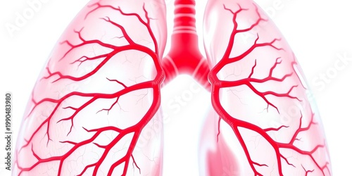 Close-up view of a healthy human lung, isolated on white,  medicine,  parietal pleura