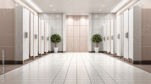 Clean bathroom interior design modern restroom environment spacious viewpoint with minimalist concept