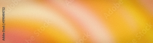 Elegant wide background with yellow orange and peach grainy gradient for aesthetic design