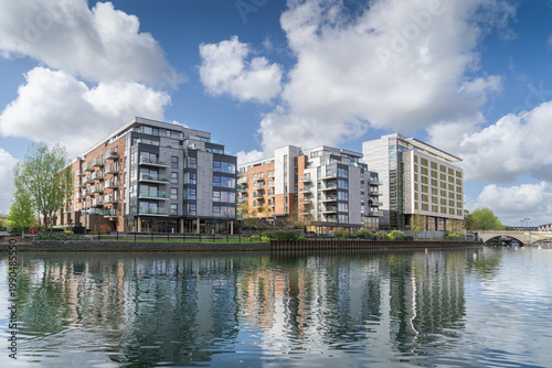 Fletton Quays a housing development in Peterborough in the county of Cambridgeshire