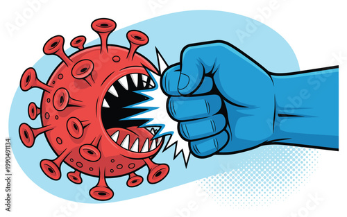 Fighting back against the virus a symbolic representation of combating disease