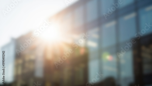Abstract Blurred View of Modern Architecture with Bright Sunlight.