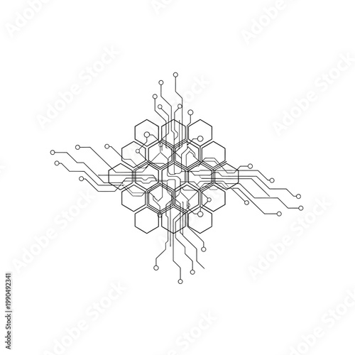Cuadro en lienzo Detailed diagram of molecular structure model.