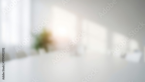 Blurred Modern Interior with Natural Light and Minimalist Design.