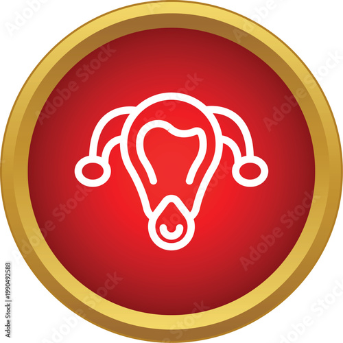 Female uterus with ovaries icon representing gynecology and fertility