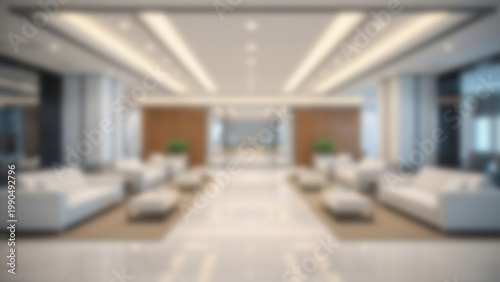 Luxurious Hotel Lobby Interior with Modern Design and Comfortable Seating.