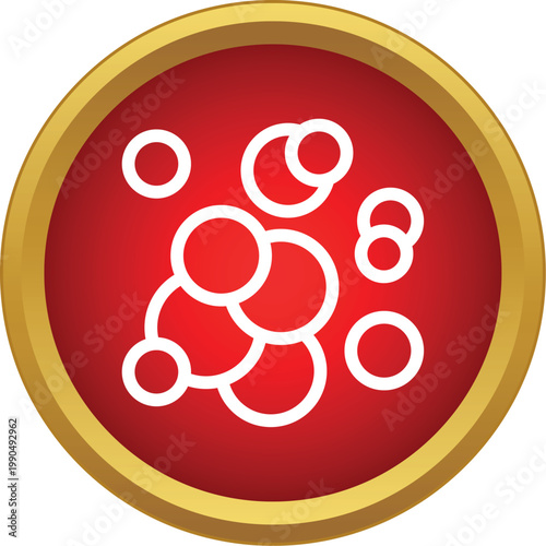 Red blood cells in a flat style icon representing medicine and biology