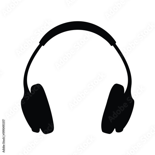 Stylish Silhouette of Headphones Representing Audio Technology and Listening Experience