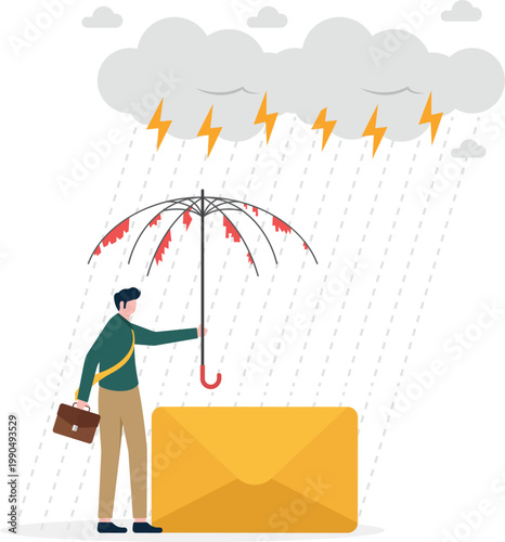 Communication and mail vulnerable with broken umbrella
