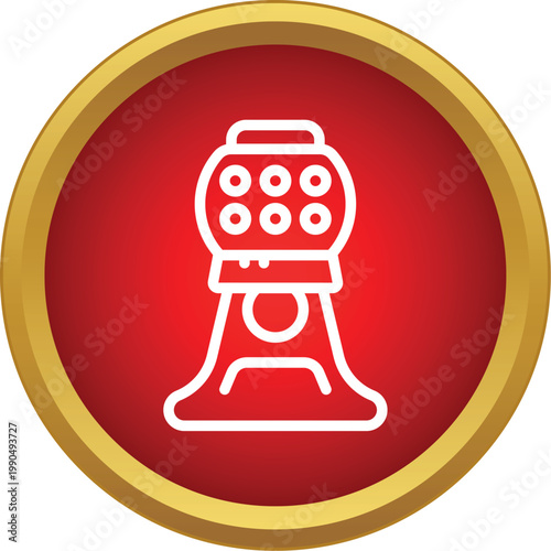 Gumball machine icon representing vintage sweets and snack dispensing