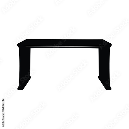Black and White Silhouette of a Table for Interior Design Purposes