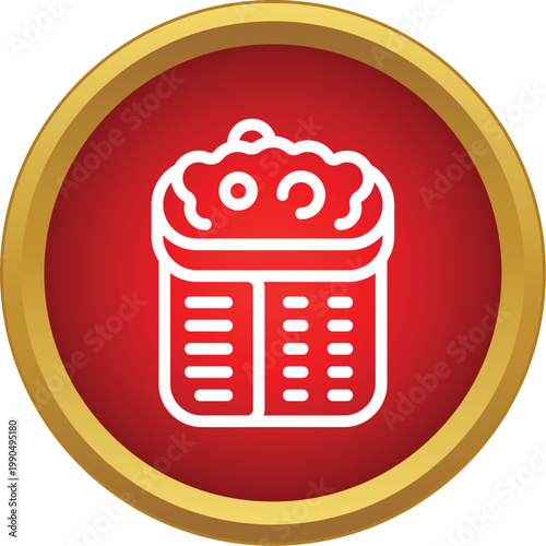 Sushi roll vector icon representing japanese food culture and cuisine