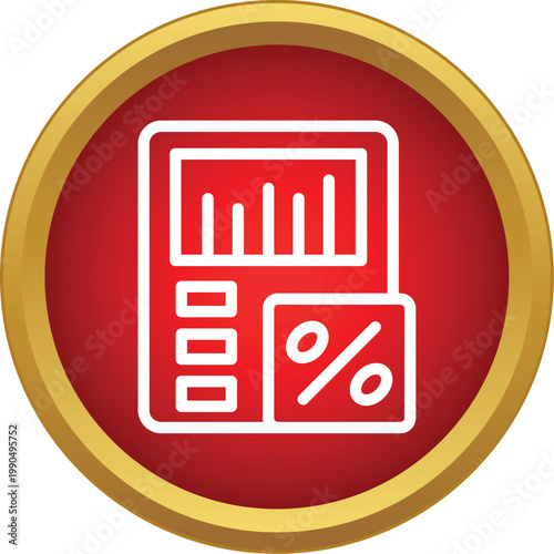 Calculator displaying graph bars and a percentage symbol, representing finance and statistics