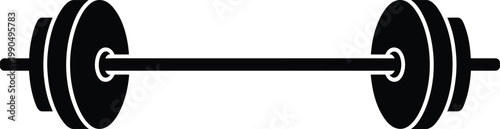 Black silhouette of a dumbbell for fitness and sports