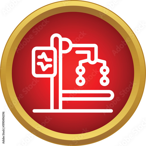 Infant incubator line icon depicting neonatal intensive care unit equipment