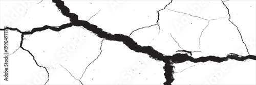 Abstract texture of cracked ground surface isolated on white background