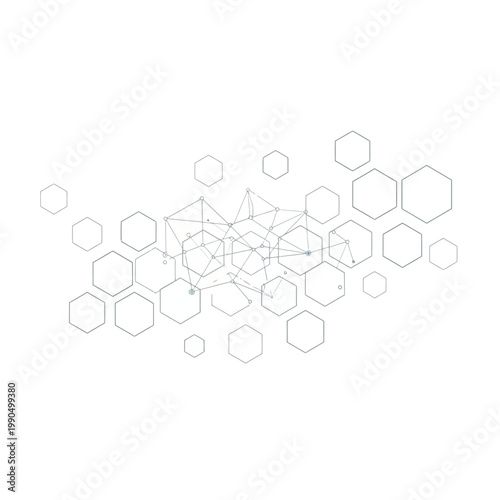 Hexagon molecular structure chemistry graphic.