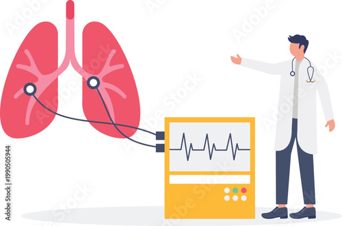 Pulmonologist monitoring lung health and respiration