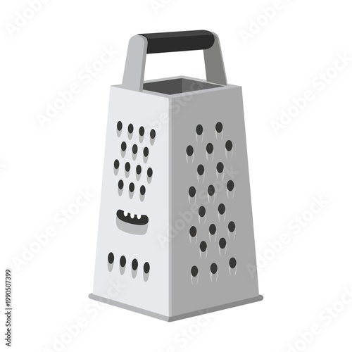 A stainless steel box grater with four sides, perfect for kitchen use and food preparation