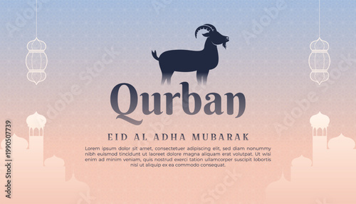 A poster for eid al adha with goat silhouette