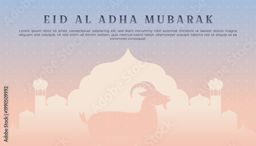 A poster for eid al adha with goat silhouette