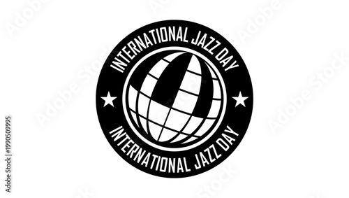 International Jazz Day, black isolated silhouette