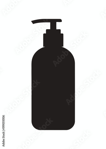 Black silhouette of a pump dispenser bottle