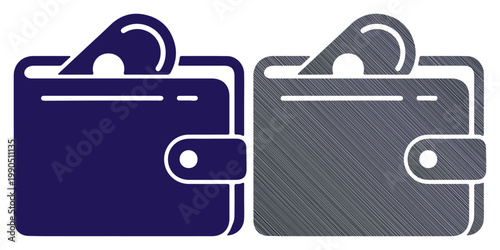 Two wallets, one full of cash, representing financial choices and wealth management.