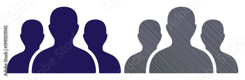 Diverse group of stylized figures representing community and connection