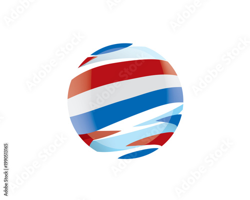 Foto The Netherlandish flag in an abstract sphere