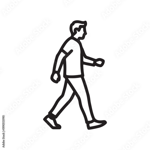 outline man walking vector flat illustration design. Man outline walking