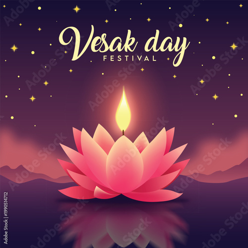 Spiritual Awakening with Lotus Flame Celebrating Vesak Day Festival