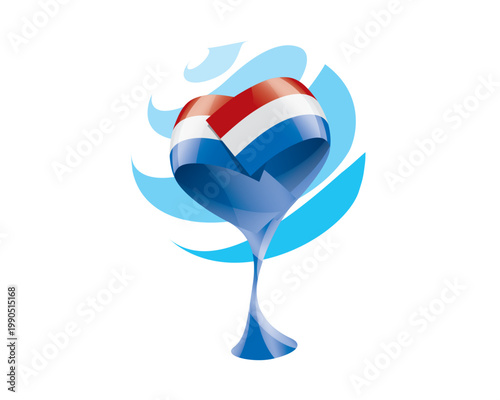 Bilde på lerret Floral emblem of the Netherlandish flag in the form of a heart